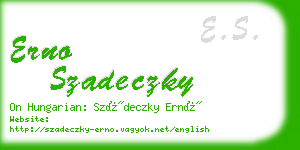 erno szadeczky business card